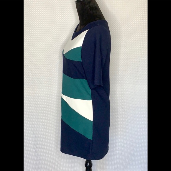 Springfield Short Sleeve Color Block Shift Dress - Picture 3 of 7
